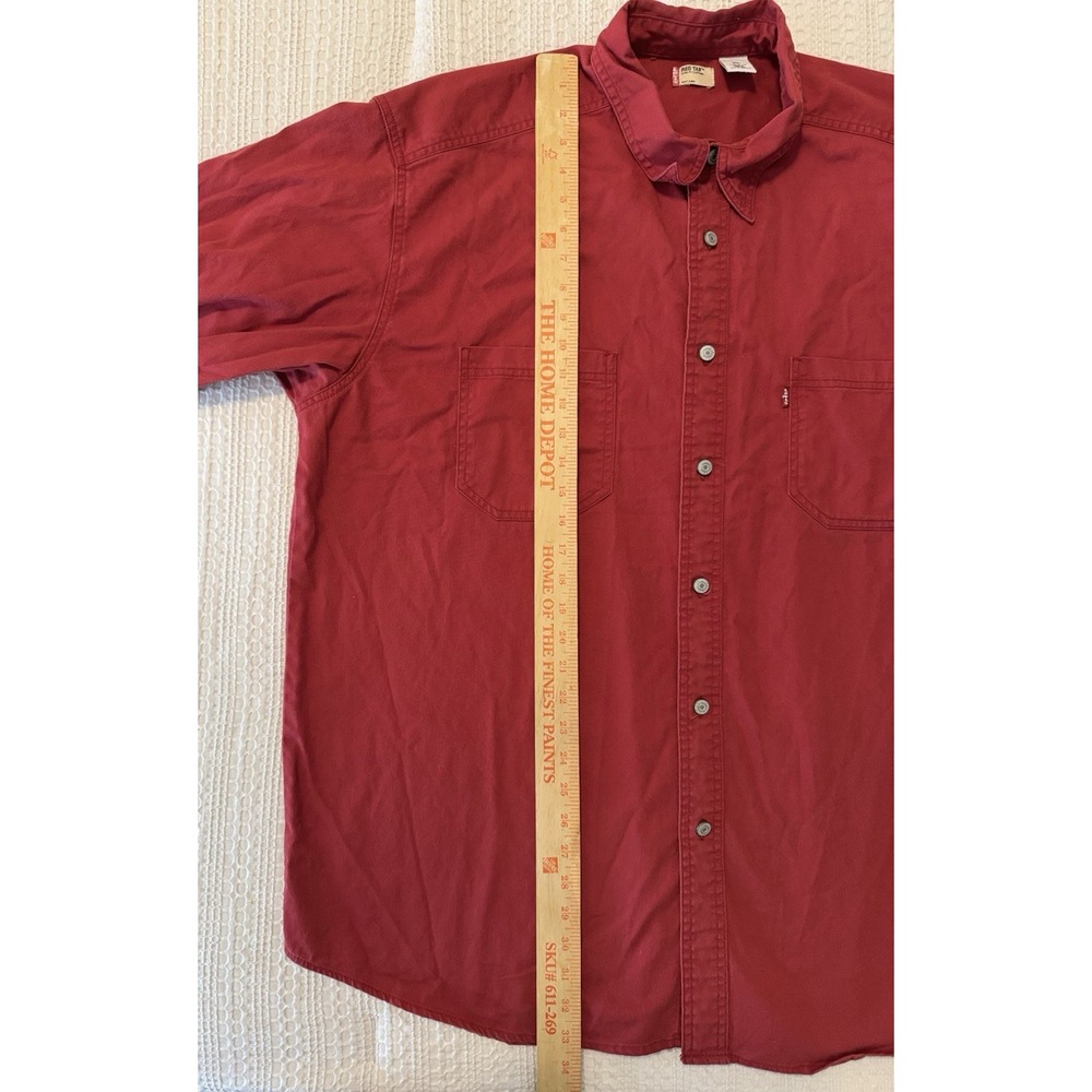 Vintage Levi's Denim Shirt Men's XL Red Loose Fit Long Sleeve Metal Buttons VTG - Picture 5 of 9